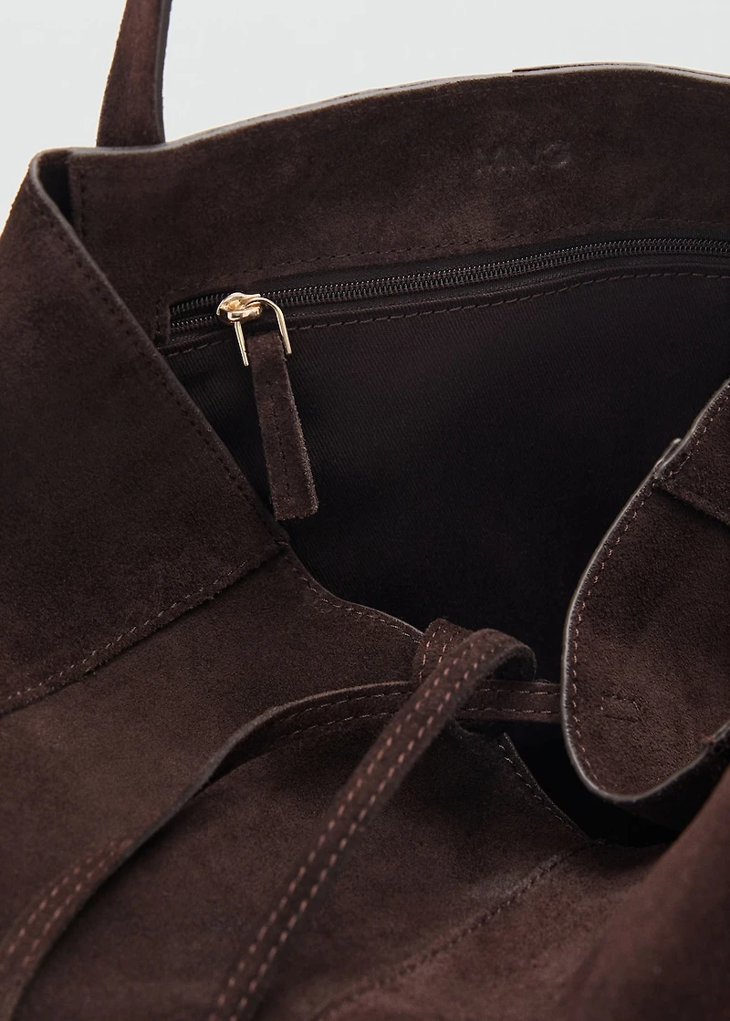 Suede shopper bag