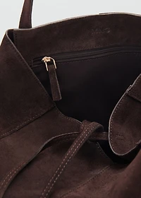 Suede shopper bag