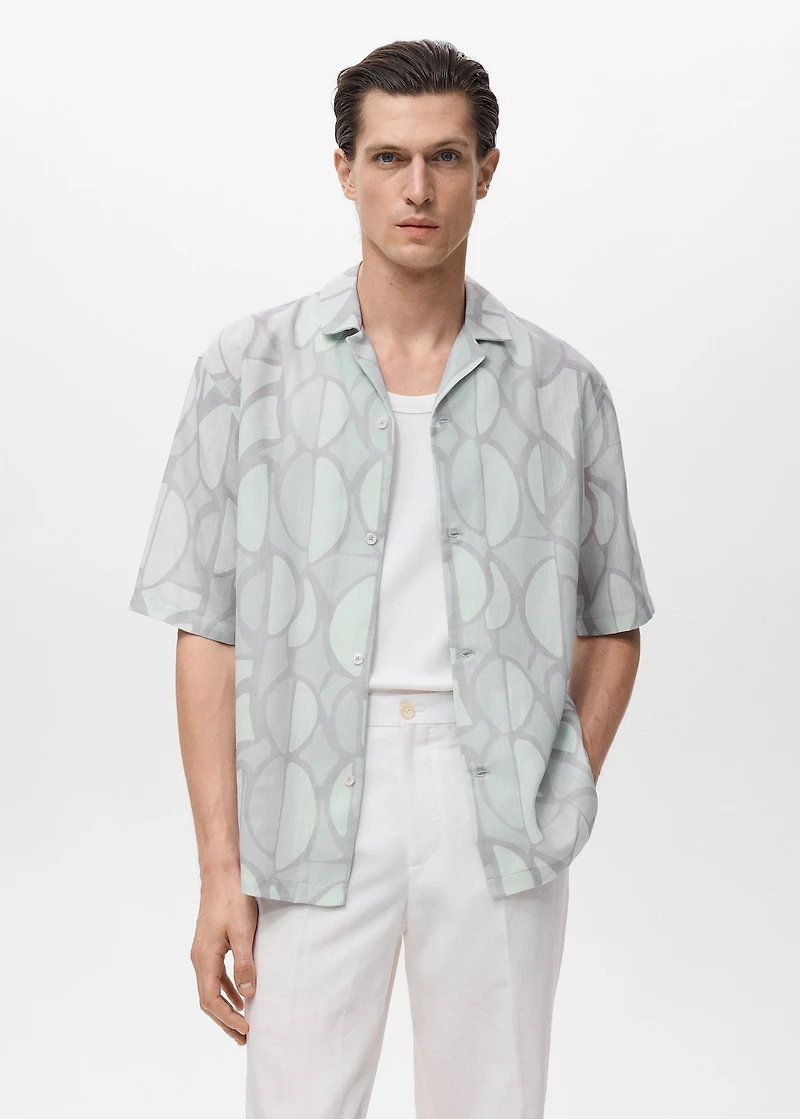 Printed short-sleeved shirt