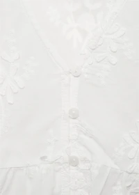 Cotton blouse with floral embroidery