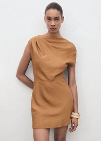 Asymmetric draped gown
