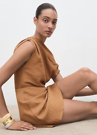 Asymmetric draped gown