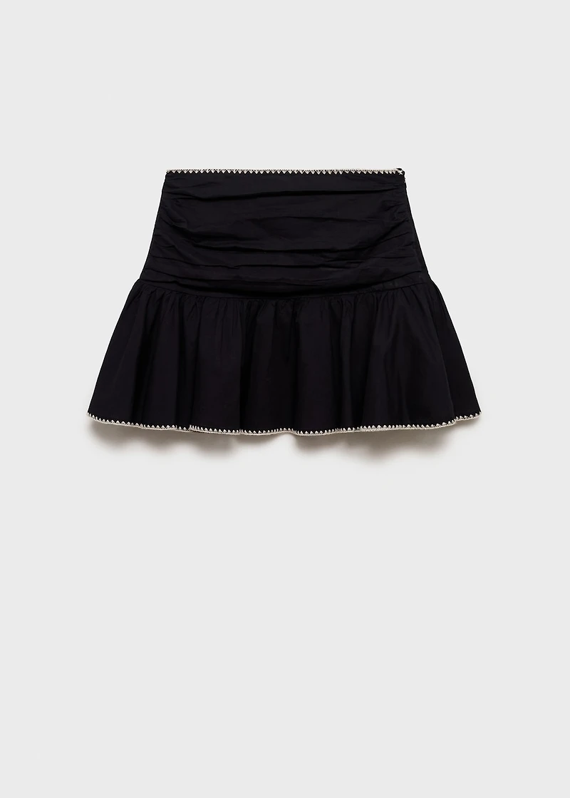 Embroidered ruffled skirt