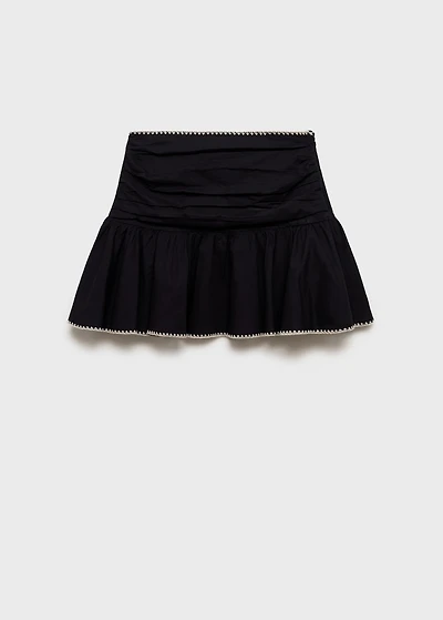 Embroidered ruffled skirt
