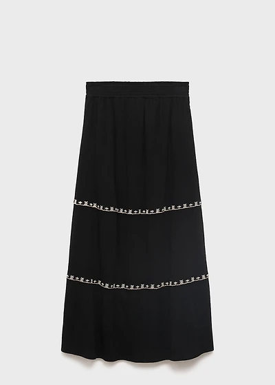 Embroidered long skirt