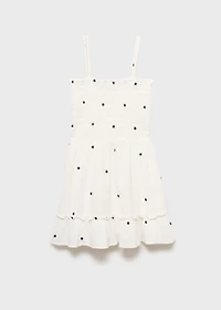 Embroidered cotton dress with floral pattern