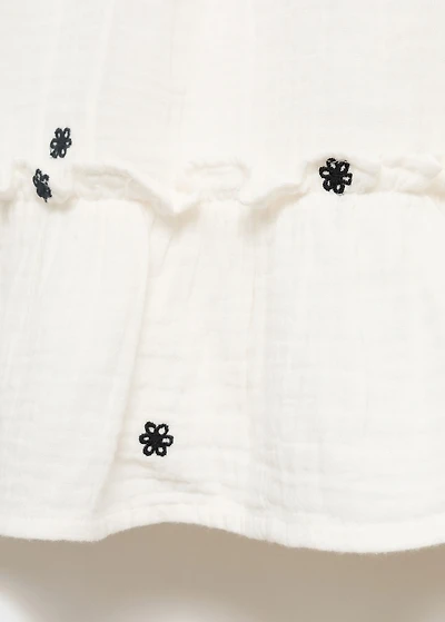 Embroidered cotton dress with floral pattern