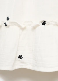 Embroidered cotton dress with floral pattern