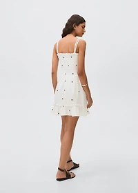 Embroidered cotton dress with floral pattern