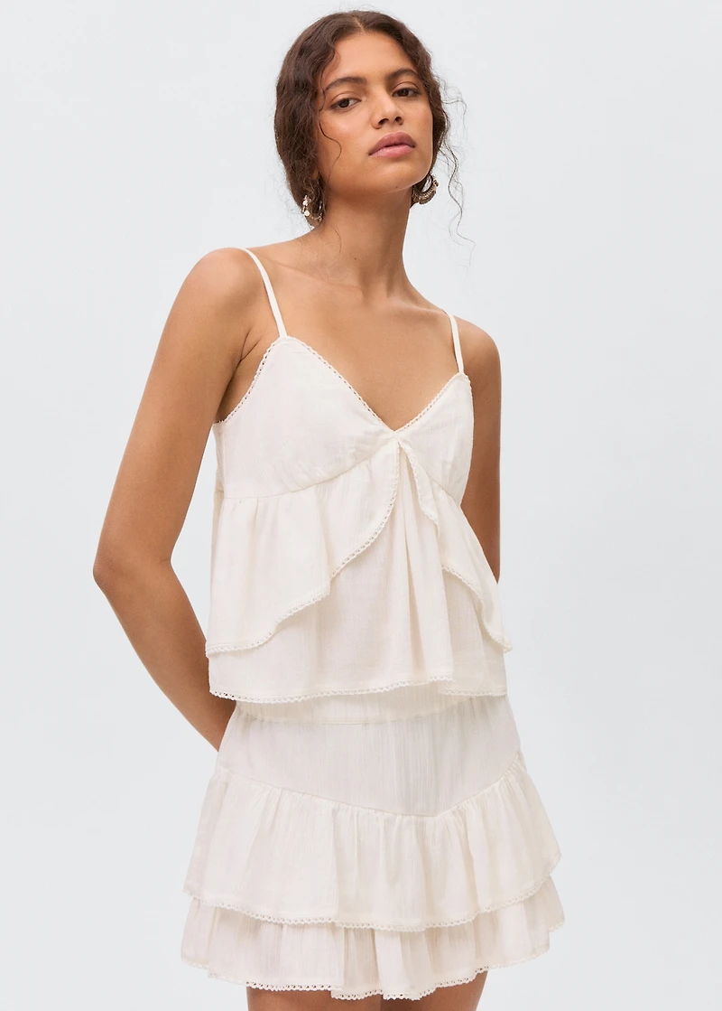 Ruffled trouser skirt