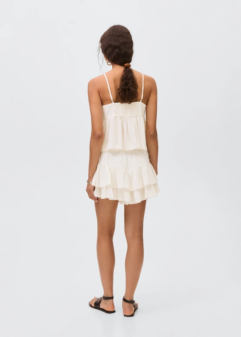 Ruffled trouser skirt