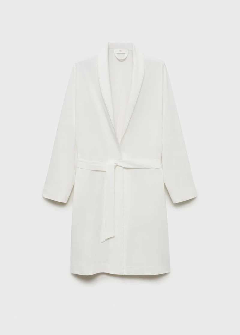 Cotton gown with embroidery detail