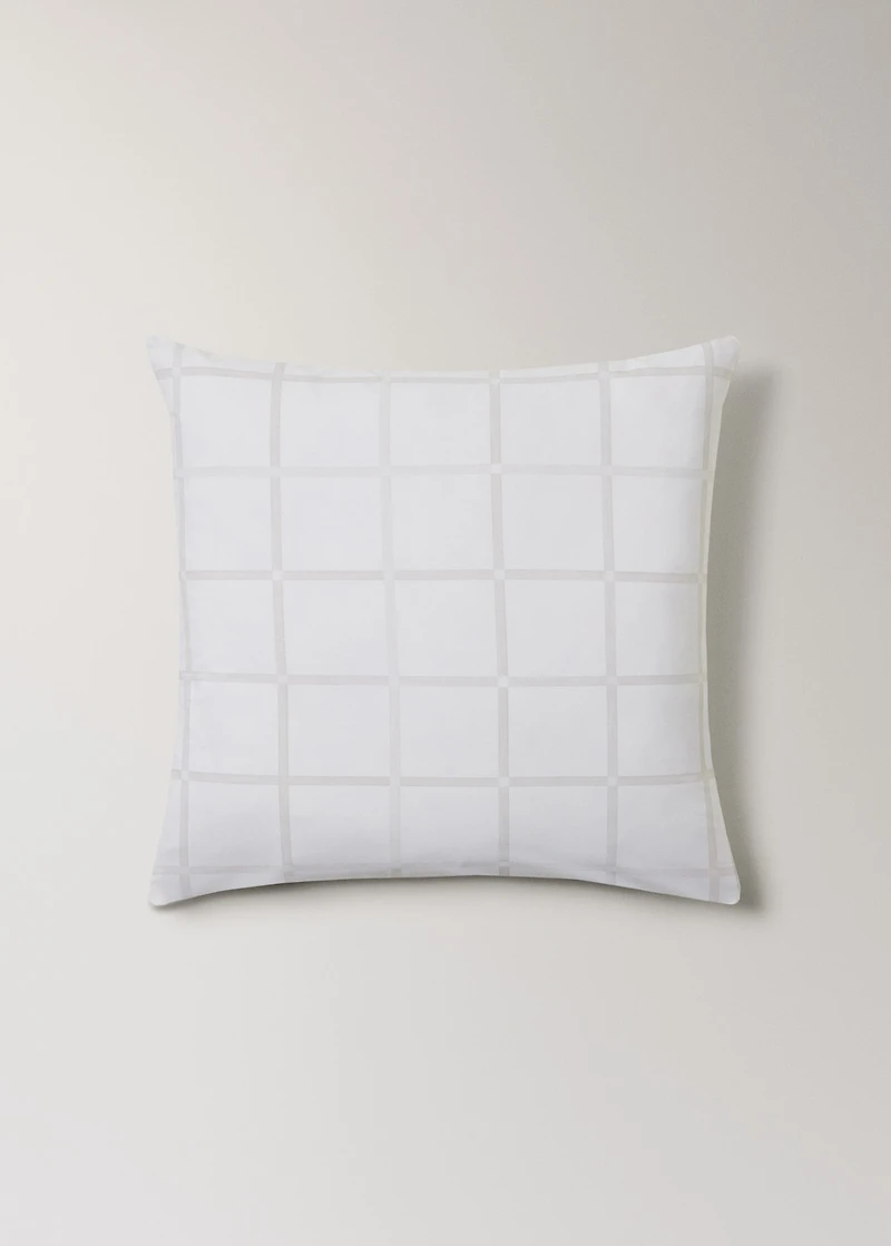 Two 60x60 cm cotton percale pillowcases with plaid print