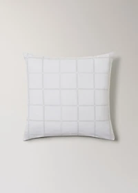 Two 60x60 cm cotton percale pillowcases with plaid print