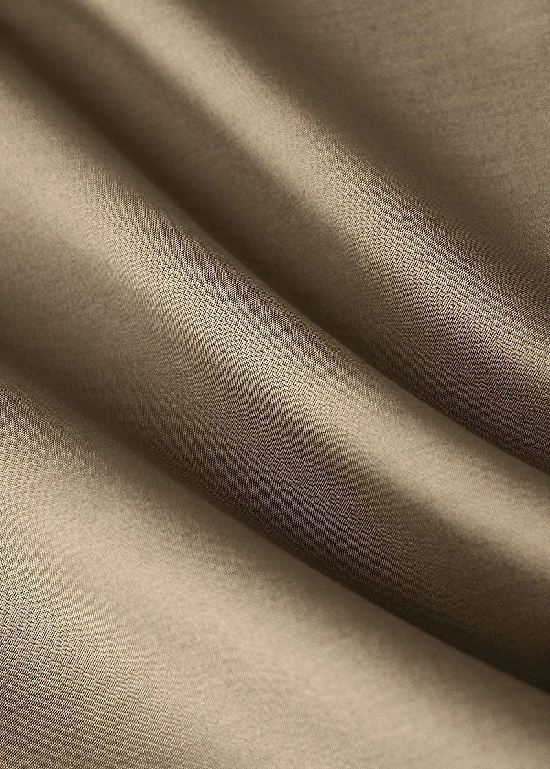 Reversible percale cotton duvet cover with contrasting piping for cot