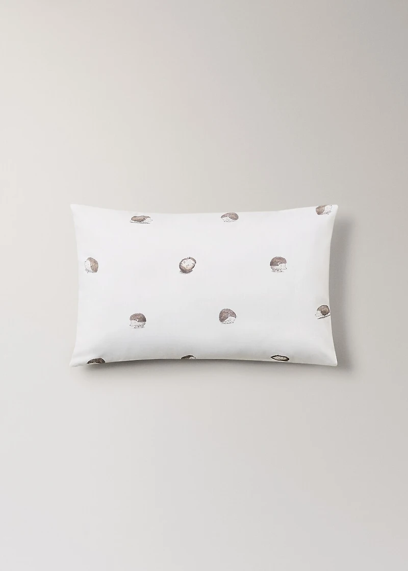 Cotton children's pillowcase with hedgehog print 30x50 cm