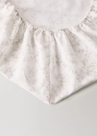 Toile de Jouy percale cotton fitted sheet for crib