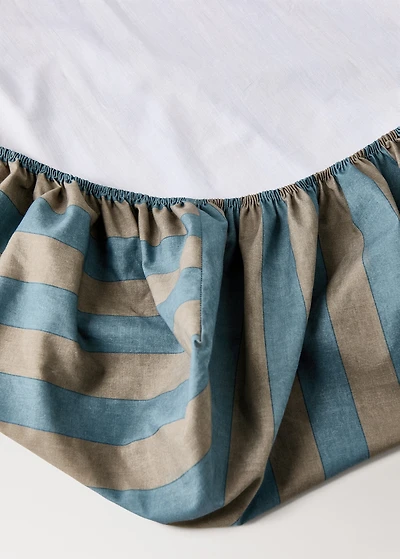 Kodak-striped fitted sheet for cot