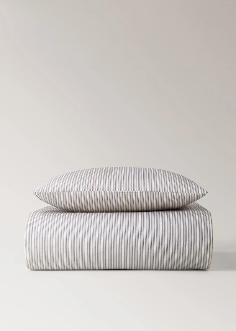 Percale cotton fine-striped duvet cover for crib