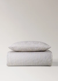 Percale cotton fine-striped duvet cover for crib