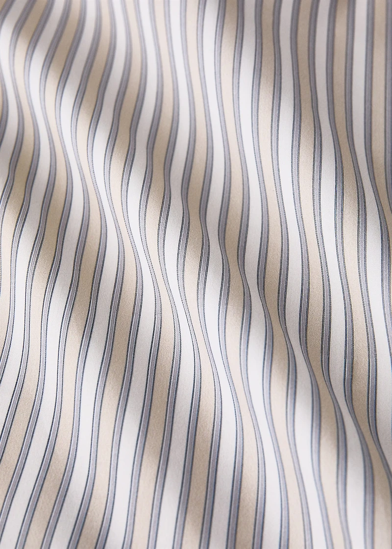 Percale cotton fine-striped duvet cover for crib