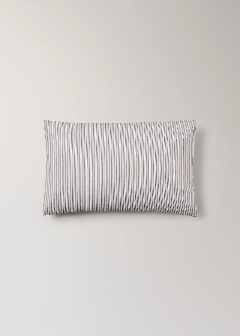 Percale cotton children's pillowcase with fine-striped print 30x50 cm