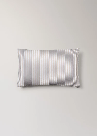 Percale cotton children's pillowcase with fine-striped print 30x50 cm