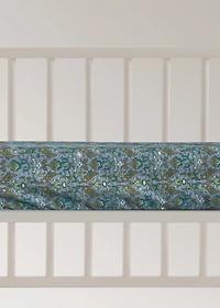 Percale cotton fitted sheet with small floral print for crib