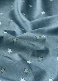Percale cotton fitted sheet with star print for cot