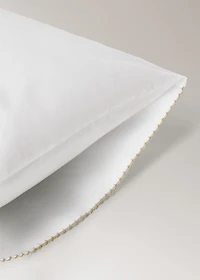 Percale cotton pillowcase with picueta detail