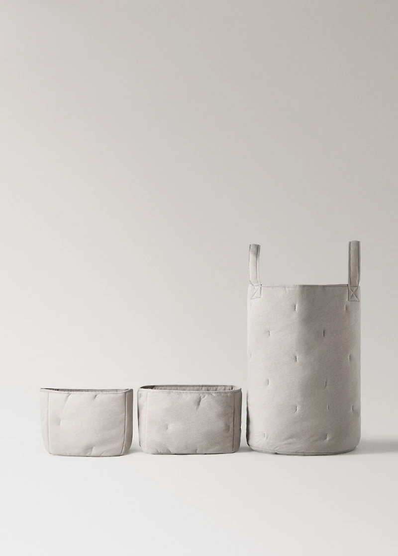 Small quilted cotton basket