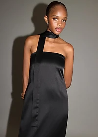 Midi-dress with waist tie