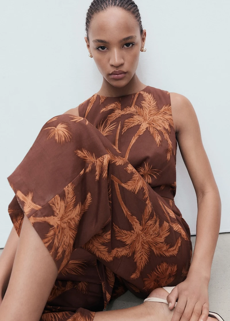 Lyocell jumpsuit with cut-out and knot detail