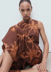 Lyocell jumpsuit with cut-out and knot detail