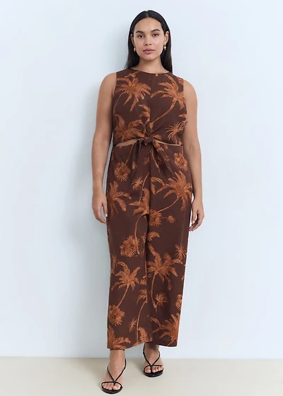 Lyocell jumpsuit with cut-out and knot detail