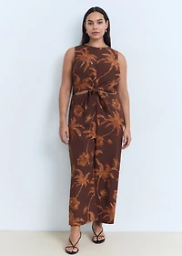 Lyocell jumpsuit with cut-out and knot detail