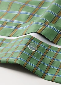 Children's percale cotton reversible duvet cover with checked print for 90 cm bed