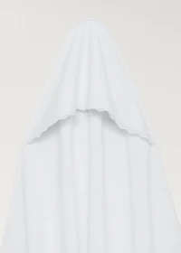 Children's bath cape with hood and floral embroidery