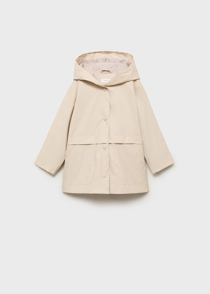 Rubberized barn jacket with hood