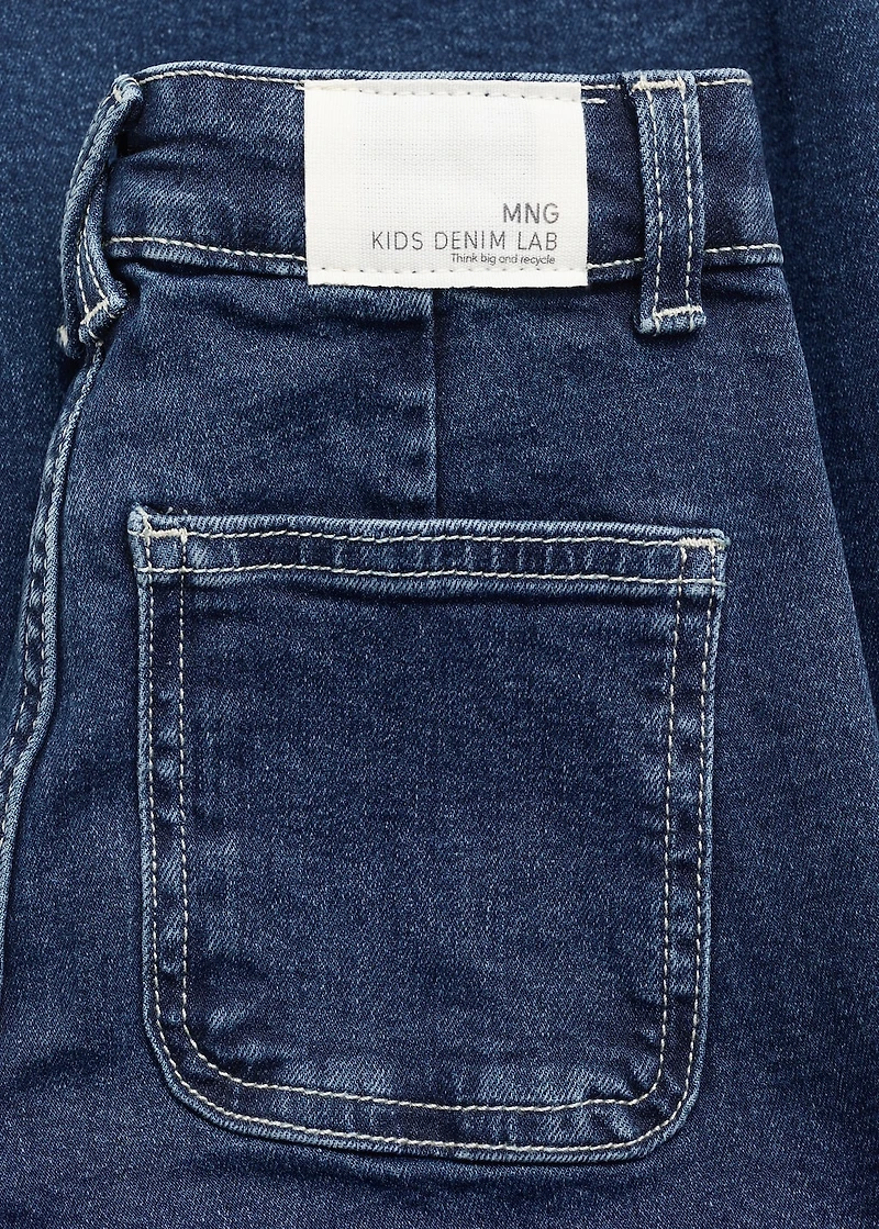 Wideleg low frayed hem jeans