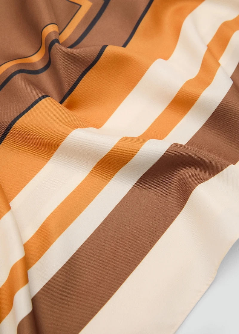 Striped satin scarf