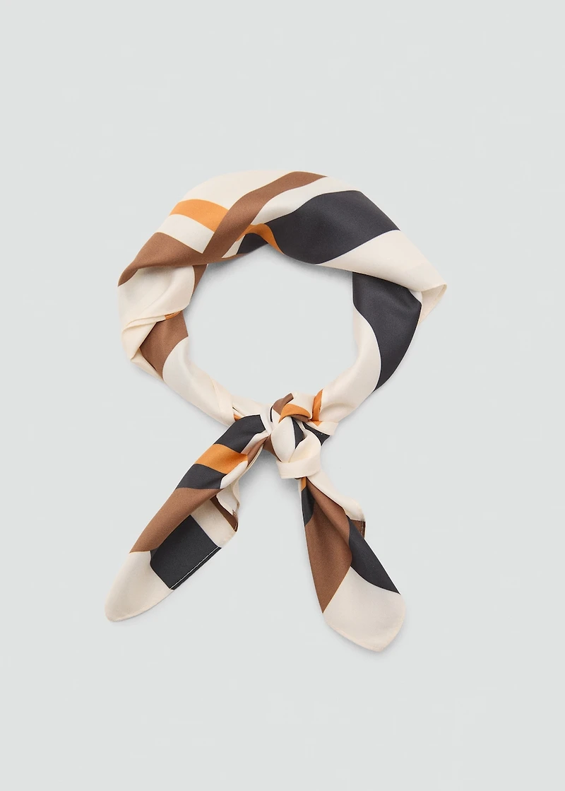 Striped satin scarf