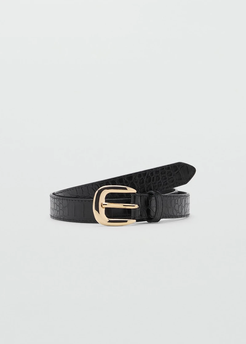 Croco faux-leather belt