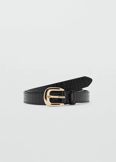 Croco faux-leather belt