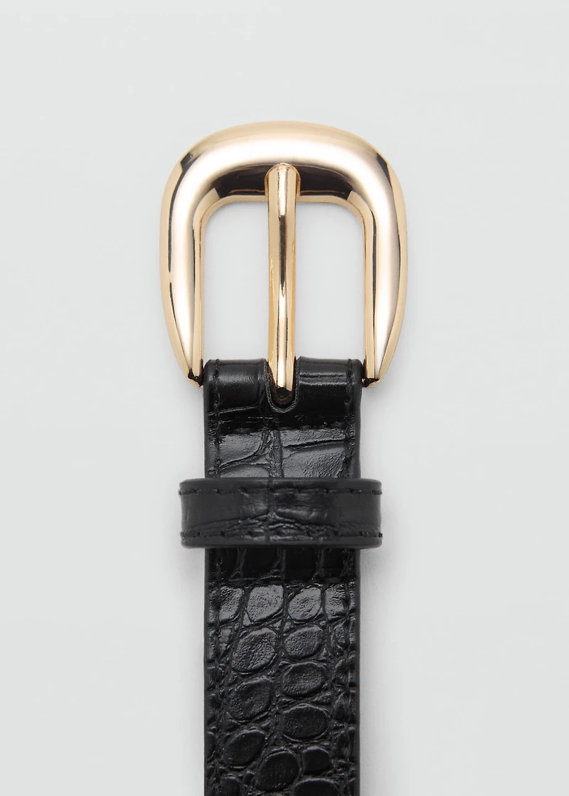 Croco faux-leather belt