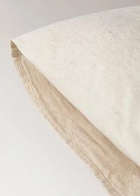 Children's cotton-linen cushion cover with embroidered hedgehogs