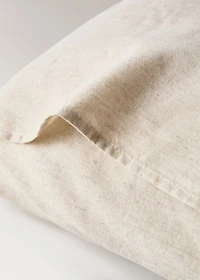 Children's cotton-linen cushion cover with embroidered hedgehogs