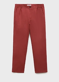 100% linen pants with elastic waistband