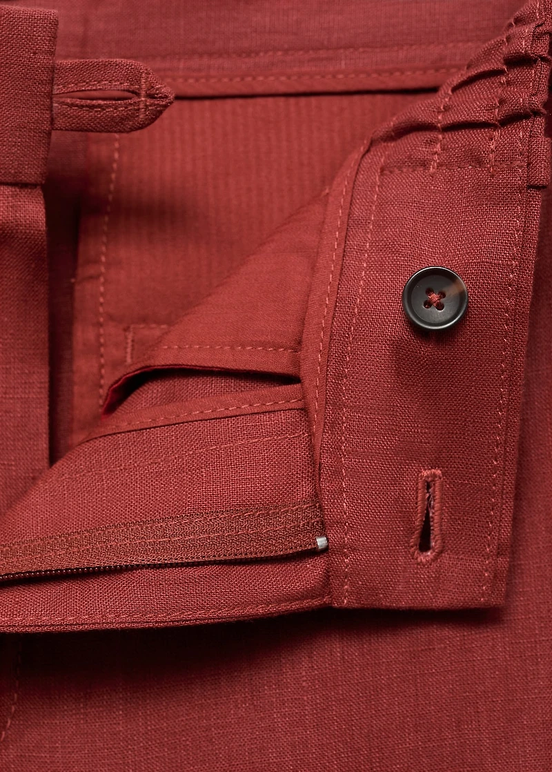 100% linen pants with elastic waistband