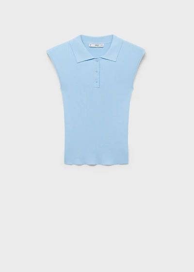Polo-neck knitted top